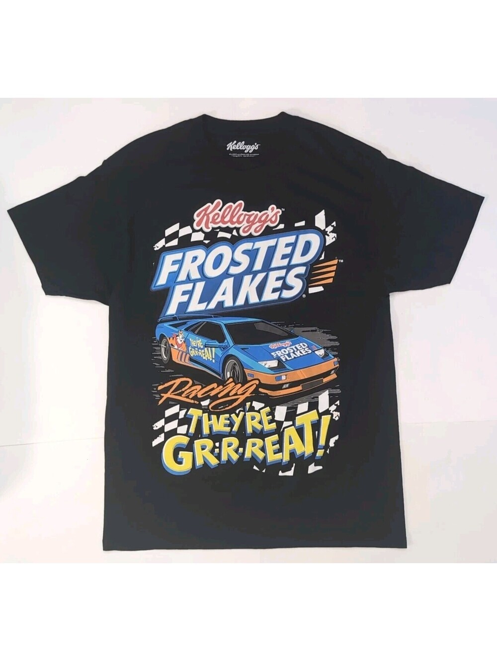 Kelloggs Frosted Flakes Racing Tony the Tiger Graphic T-Shirt Lamborghini XL Blk